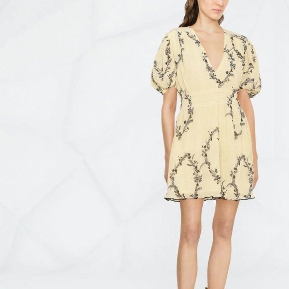 Ganni Yellow Floral Mini Dress - Picture 10 of 10